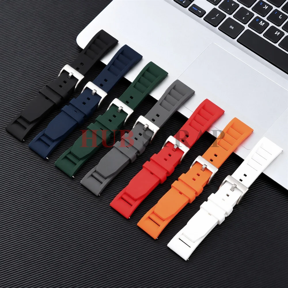 Soft Silicone Watch Band 20mm 22mm Rubber Straps Universal Smart Watch Strap Quick Release Bracelet for Seiko for Richard Mille