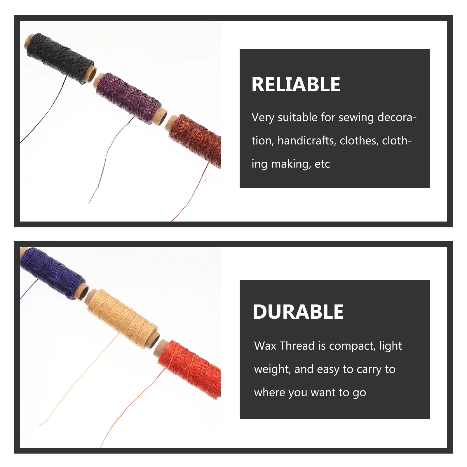 

12 Rolls Waxed Thread Cord Household Sewing String DIY Leathercraft Portable Sewing Kit for Home Waxed Linen Thread