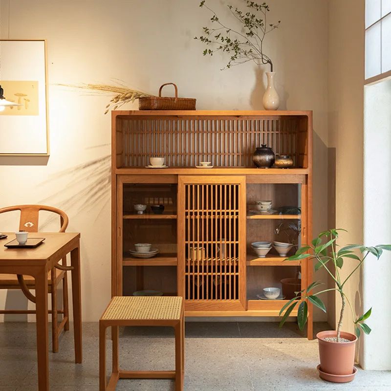 Lemari anggur kayu solid mahoni Cina baru