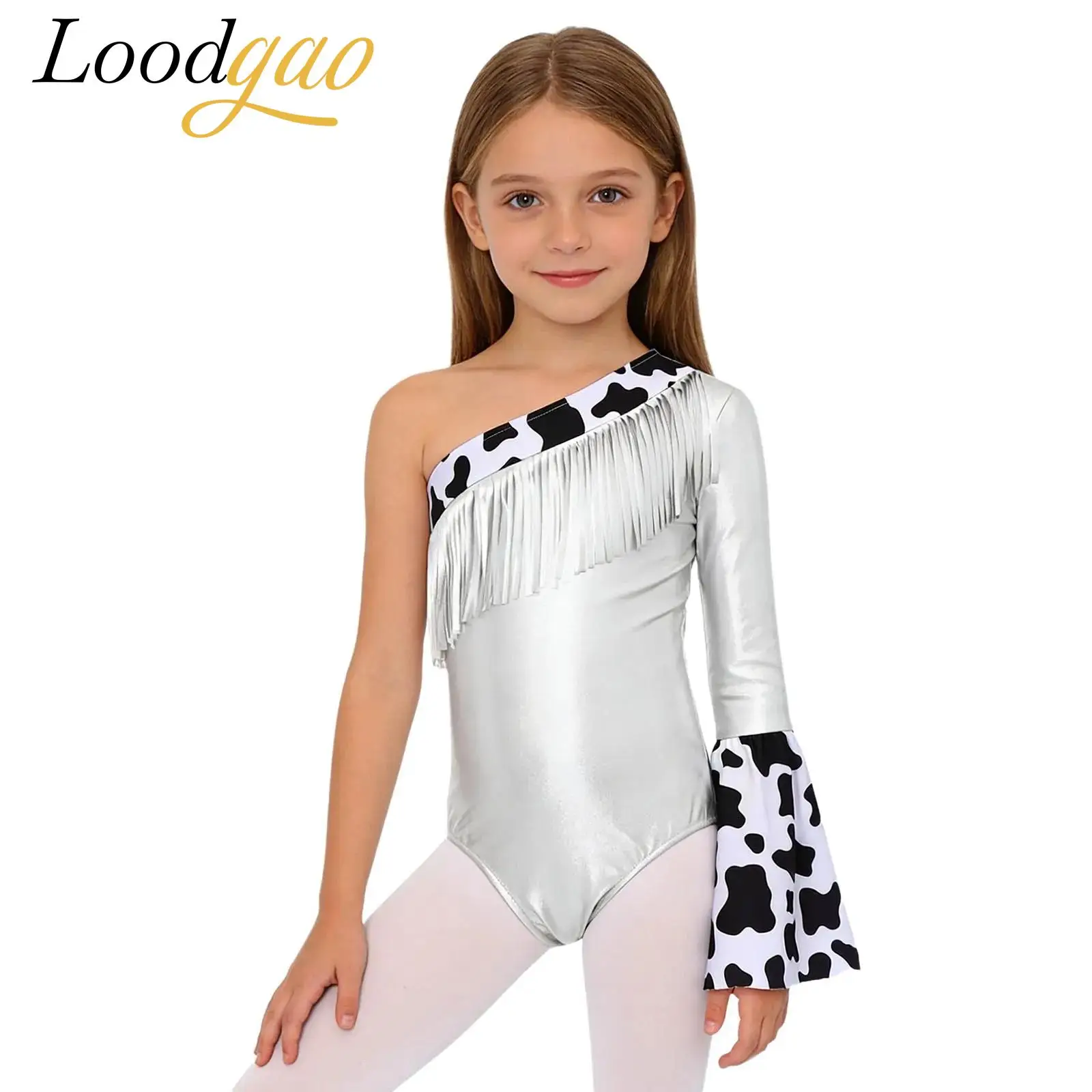 

Детский металлический балетный танцевальный трико для девочек, костюм пастушки, костюм в стиле вестерн, ковбойский наряд, боди для ролевых игр, комбинезон с бахромой