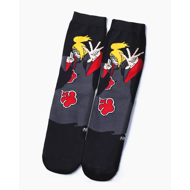 Naruto Men Socks Fashion Cotton Printing Middle Tube Sock Cartoon Couple Sport Socks Casual Breathable Comfortable Stockings