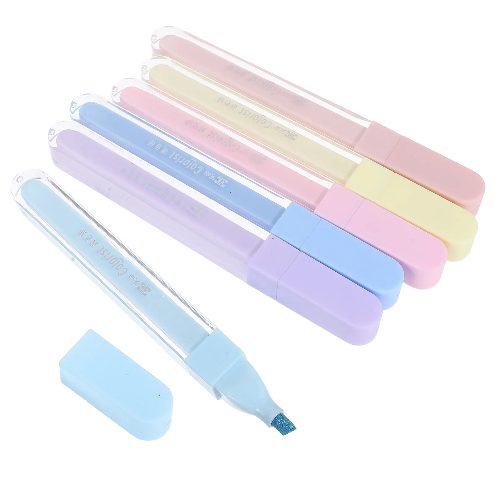 

6Pcs Fun Highlighter Pens Sparkling Fluorescent Markers for Students Study Planners Textbooks Bible Marking Smudge Proof Quick