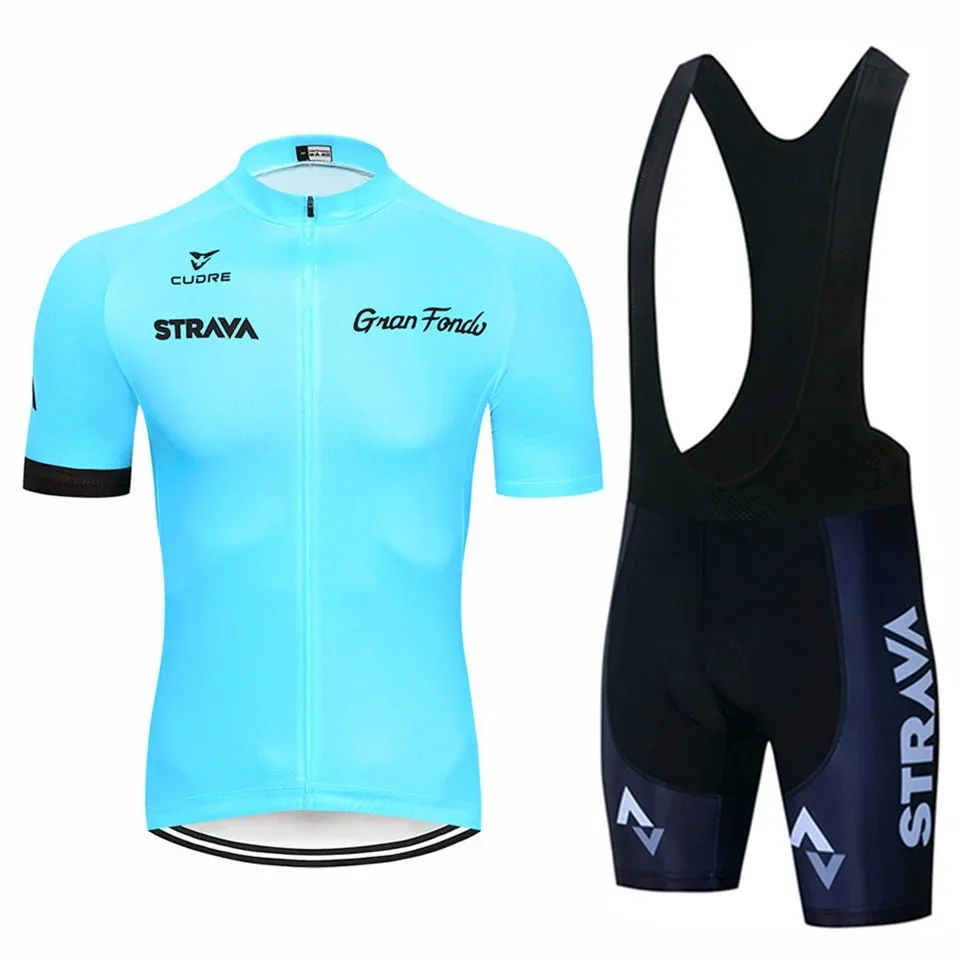 2024 Strava Cycling Set Men\'s Cycling Jersey Short Sleeve Bicycle Cycling Clothing Kit Mtb Bike Wear Triathlon Maillot Ciclismo