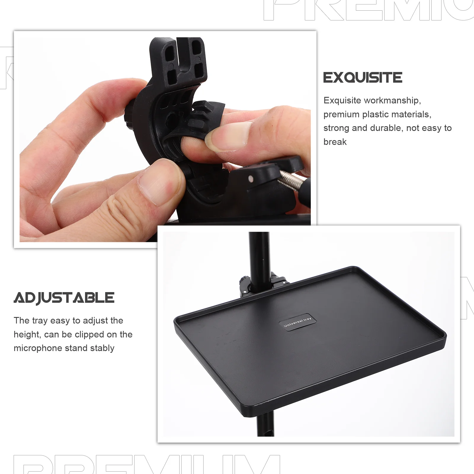 

1Pcs Plastic Sound Card Tray Adjustable Clamp-on Microphone Stand Rack Live Broadcast Shelf Holder for Mic Sound Card Phone