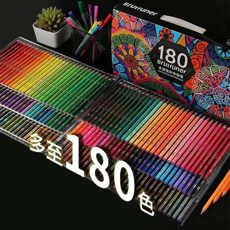 Imagem -02 - Brutfuner-conjunto Profissional de Lápis Colorido Desenho para Pintura Material Escolar Óleo Água 48 72 120 160 180 Cores