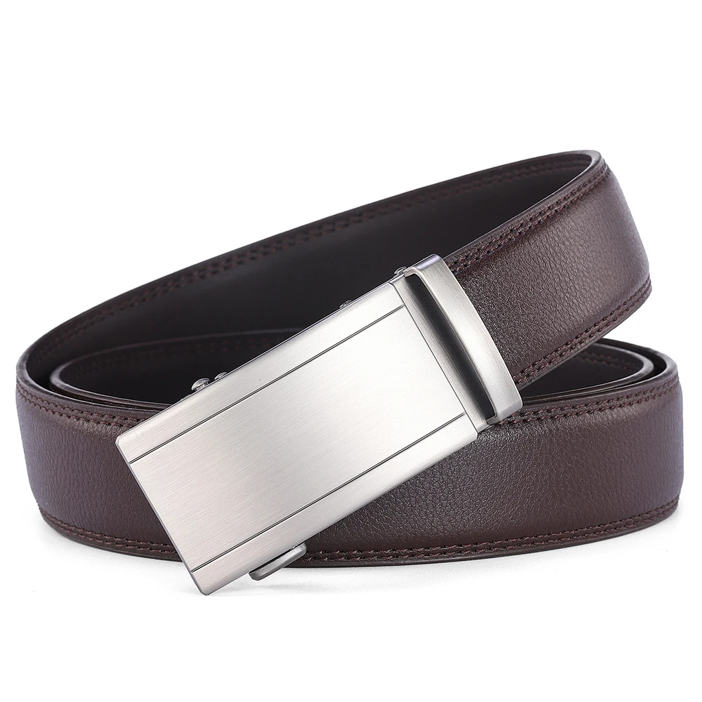 High-Quality Men's Leather Belt Luxury Male Belt Black Brown Man Automatic Buckle Jeans Man Belt Suit Belt Fashion Accessories image 5