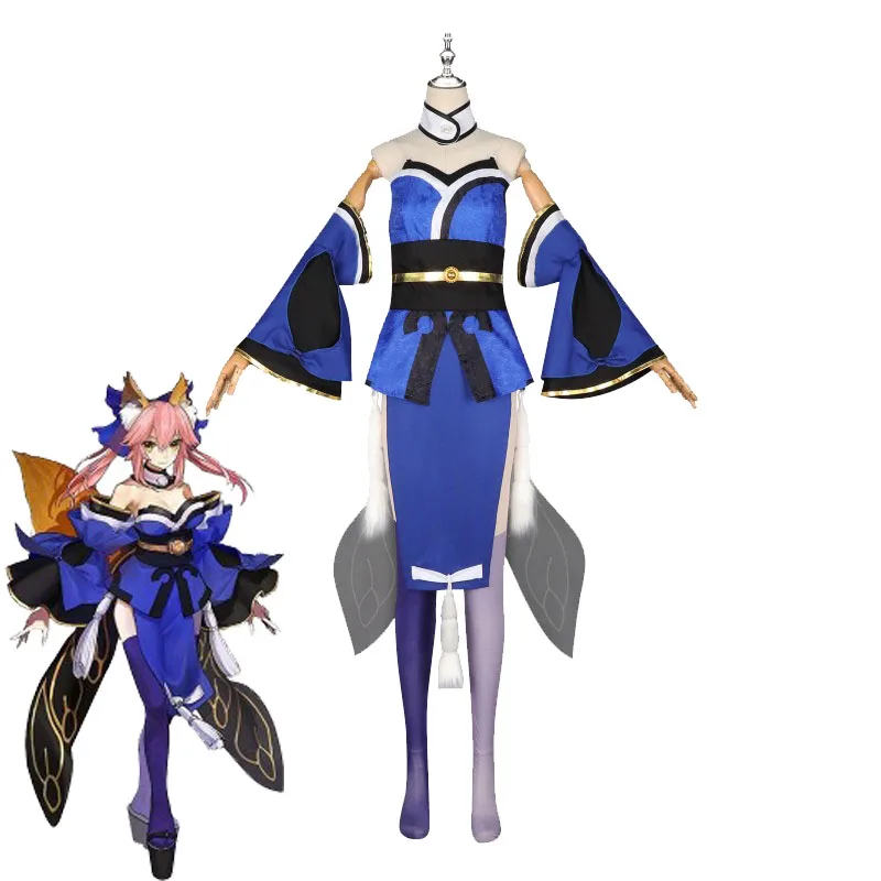 

Хэллоуин Tamamo no Mae Косплей Костюм Fate/EXTRA Девятихвостая лиса Кастер Аниме Одежда Fate/Grand Order Сценические наряды