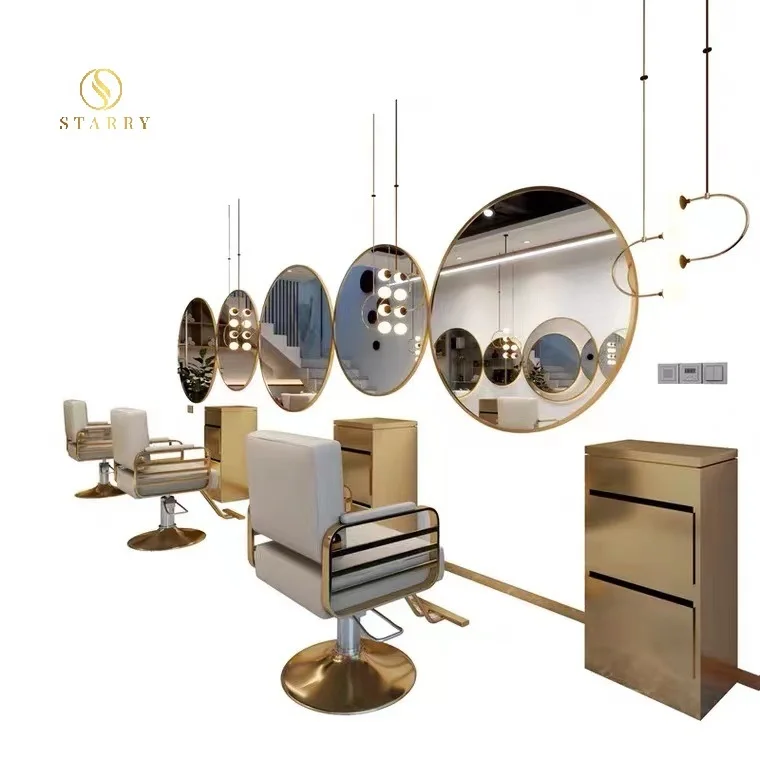 Dostosowane luksusowe lustro ścienne do salonu fryzjerskiego Nowoczesne wielokształtne duże lustro ścienne