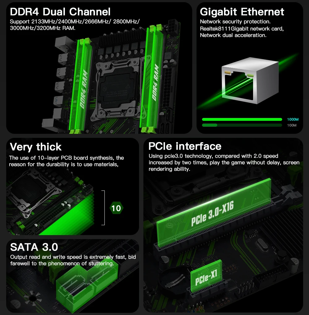 

MACHINIST PR9 X99 Комплект материнской платы LGA 2011-3 Xeon E5 2650 V4 Процессор 16 ГБ DDR4 RAM Память SSD NVME M.2 usb3.0