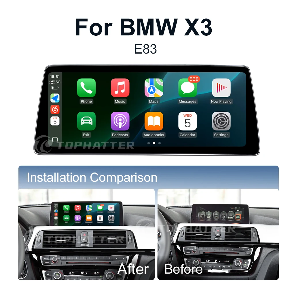 

12.3" Wireless Android CarPlay for BMW X3 E83 Multimedia Radio QLED DSP Multimedia WIFI Stereo Touch Screen