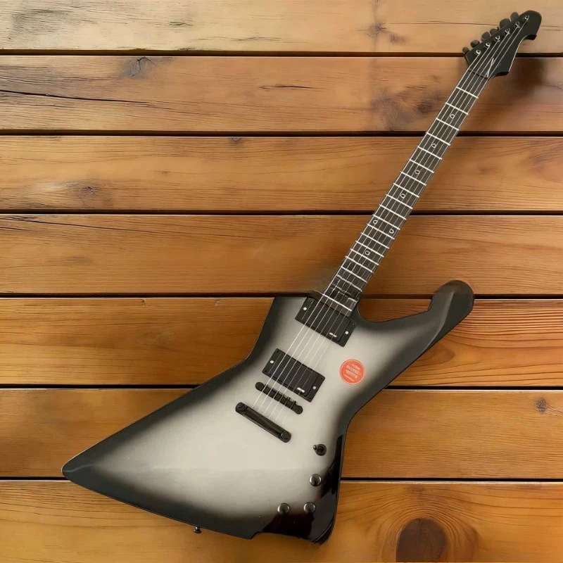 Silver Black Burst Explorer Electric Guitar High-end Cross-border Black gradual change