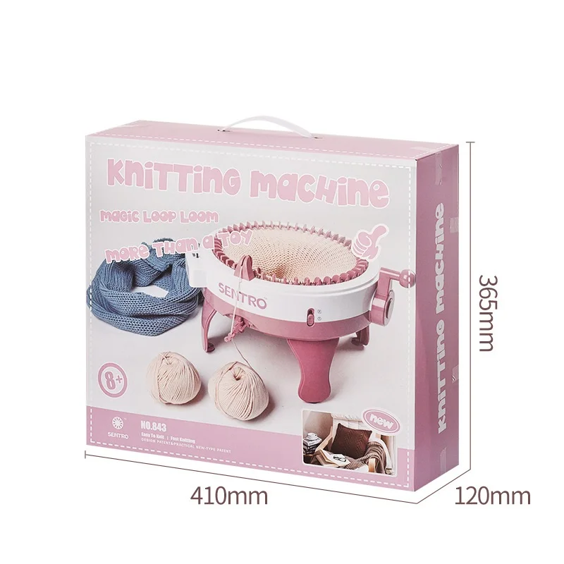 48 Needles Knitting Machine, Smart Round Weaving Loom with Row Counter,DIY Knitting Rotating Double Loom for Adults and Kids