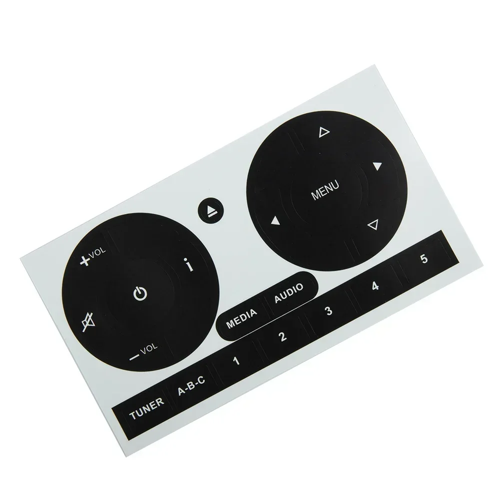 1pcs PVC Radio Stereo Worn Peeling Button Repair Kit Decals Stickers The Signs And Letters Are Cut So That The Panel Light Can P