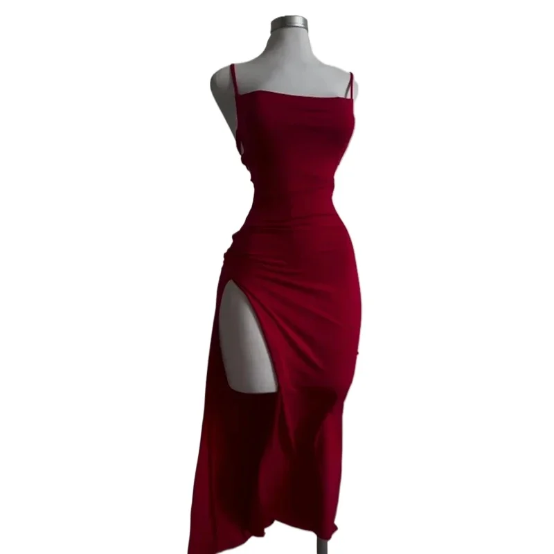 2026 New Dress Summer High Sensibility Halter Strap Spice Girl Bag Hip Dress