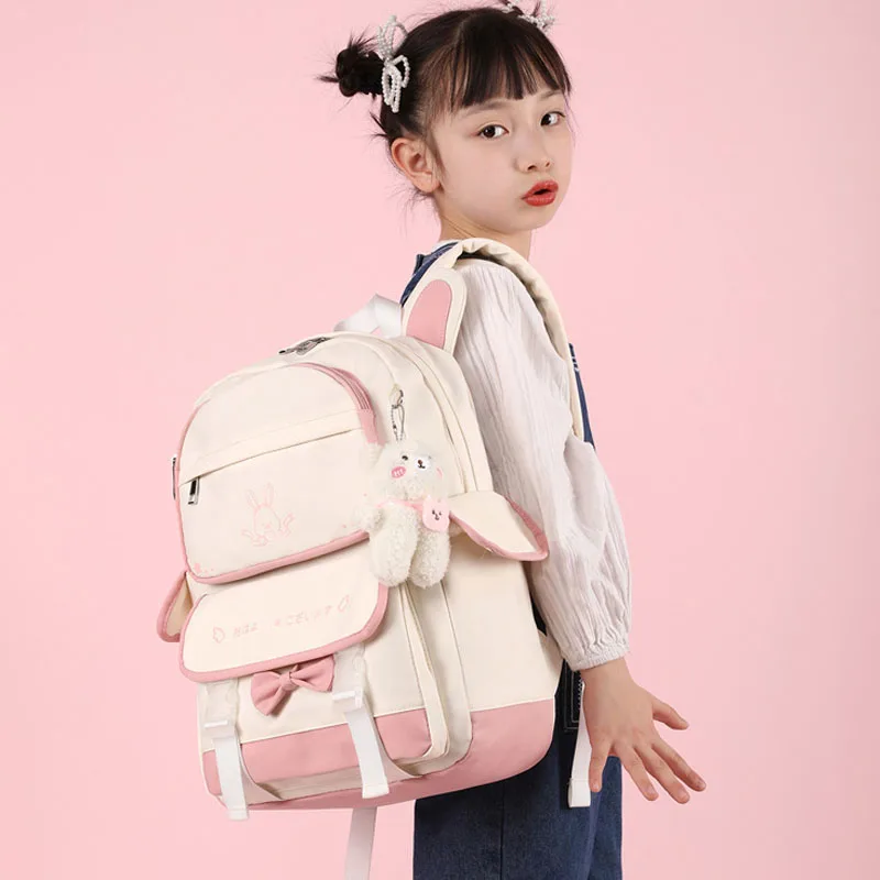 kawaii backpack pink cartoon cute junior high school backpack large capacity school bags for girls female