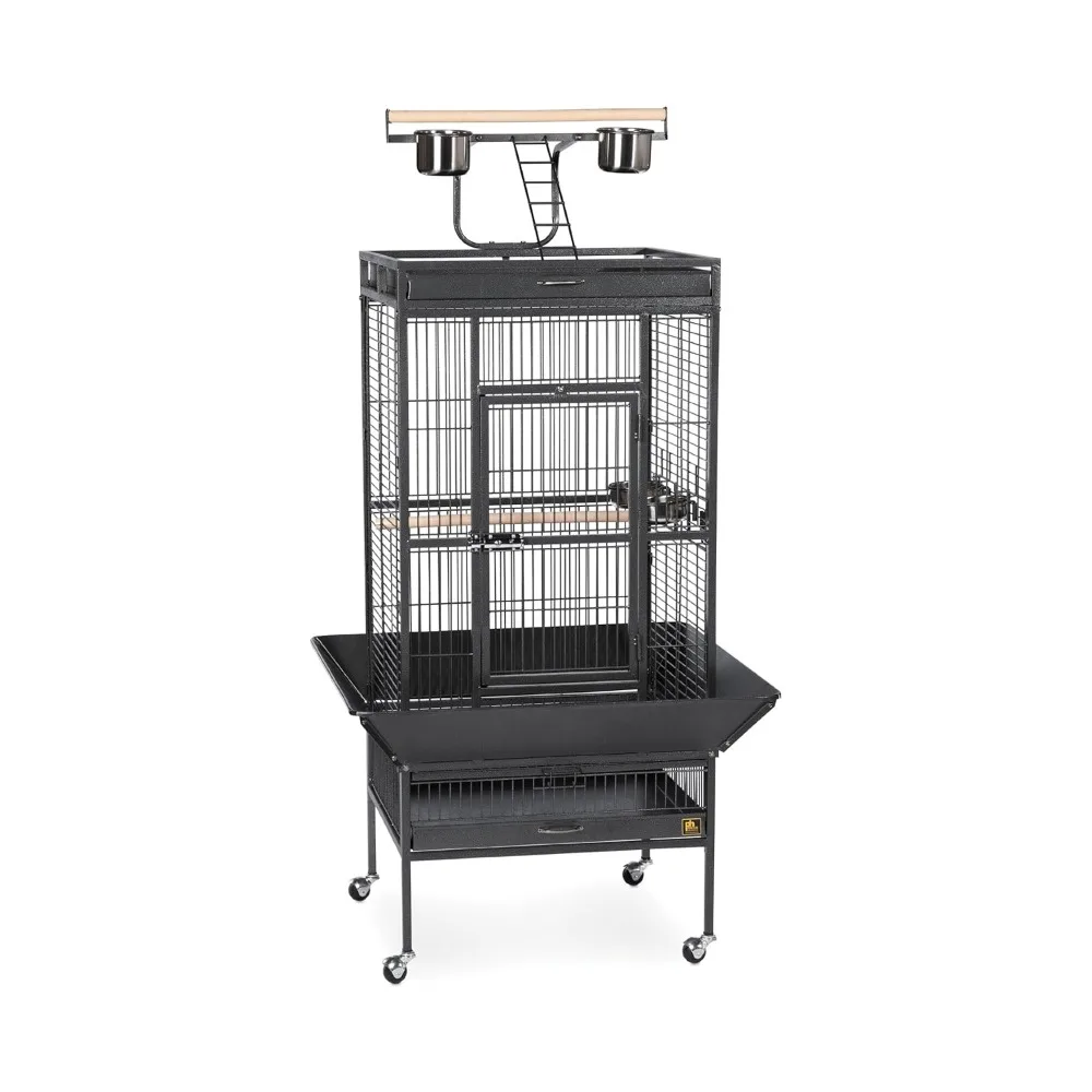 

Pet Products Wrought Iron Select Bird Cage, Black Hammertone,24'' x 20'' x 60''