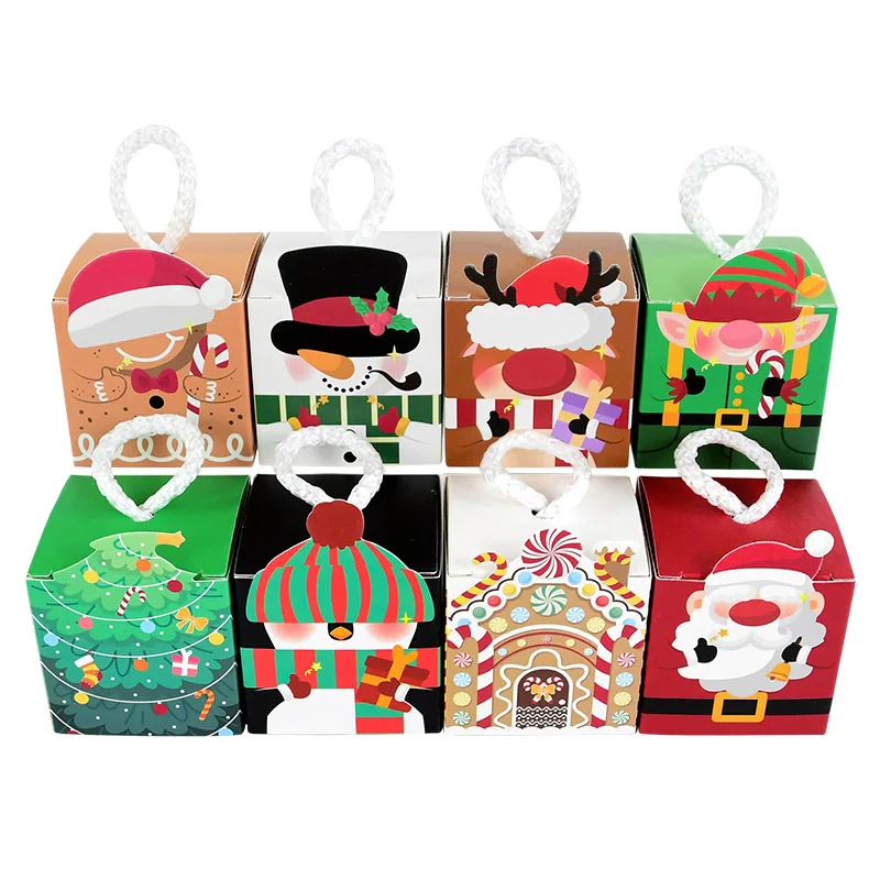 

8Pcs Christmas Candy Gift Box Snowman Elk Santa Claus Packing Box Christmas Decorations For Home Navidad New Year 2024