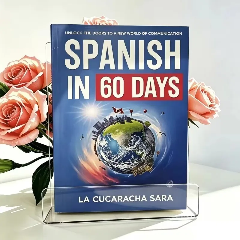 Spanish in 60 Days LA CUCARACHA SARA Paperback Book, Fast‑Learn Spanish Language Learning Book for Adult Beginners