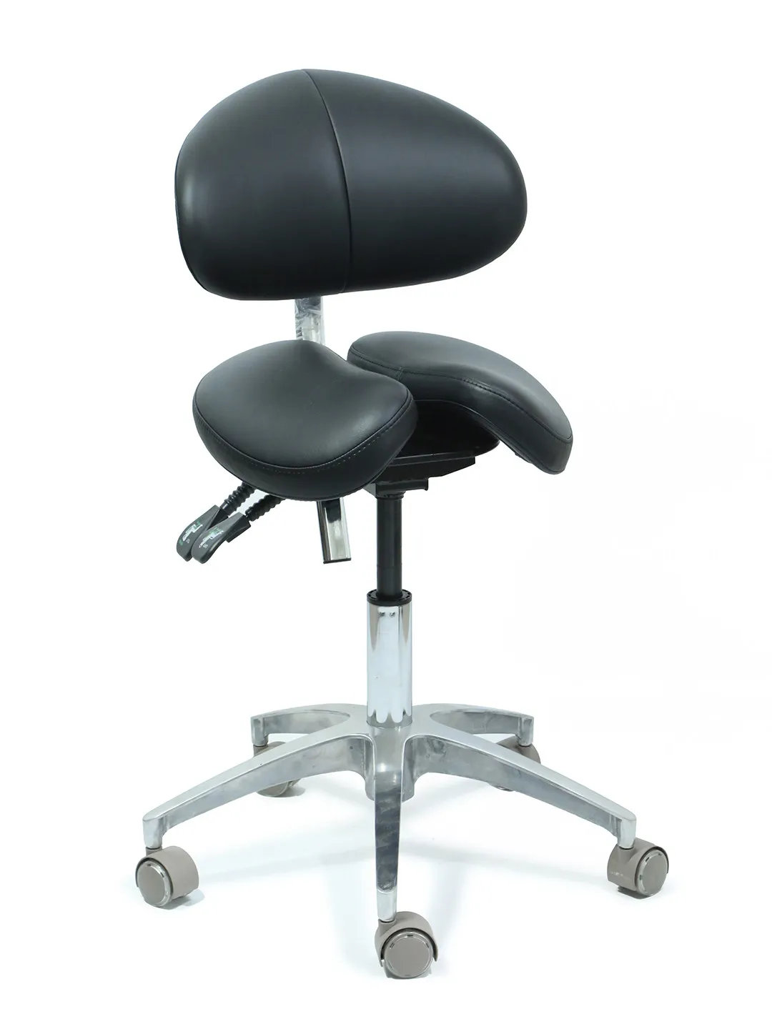 Qingzhu double-leaf ergonomic saddle chair, riding chair, adjustable backrest, height-adjustable doctor's chair, dentist's