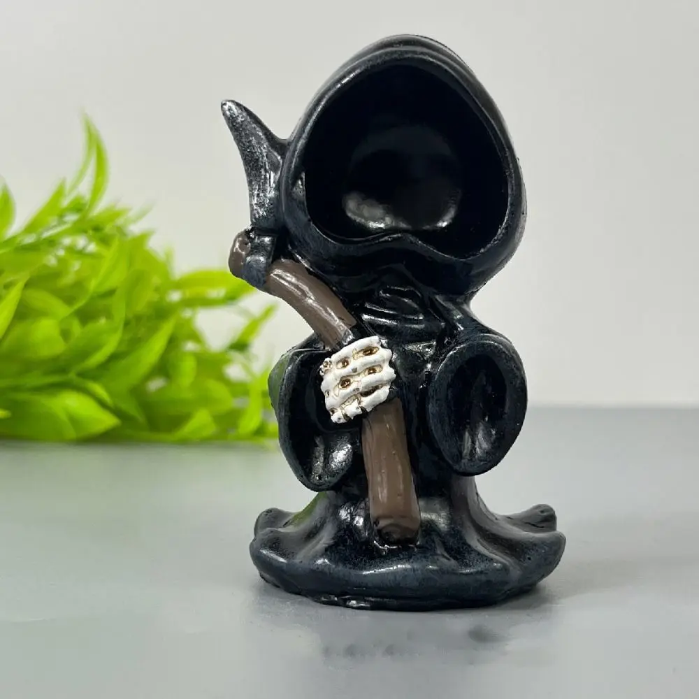 Halloween Grim Reaper Statue Resin Crafts Bright Color Car Interior Accessories Festive Black Robe Table Decor Home Decoration