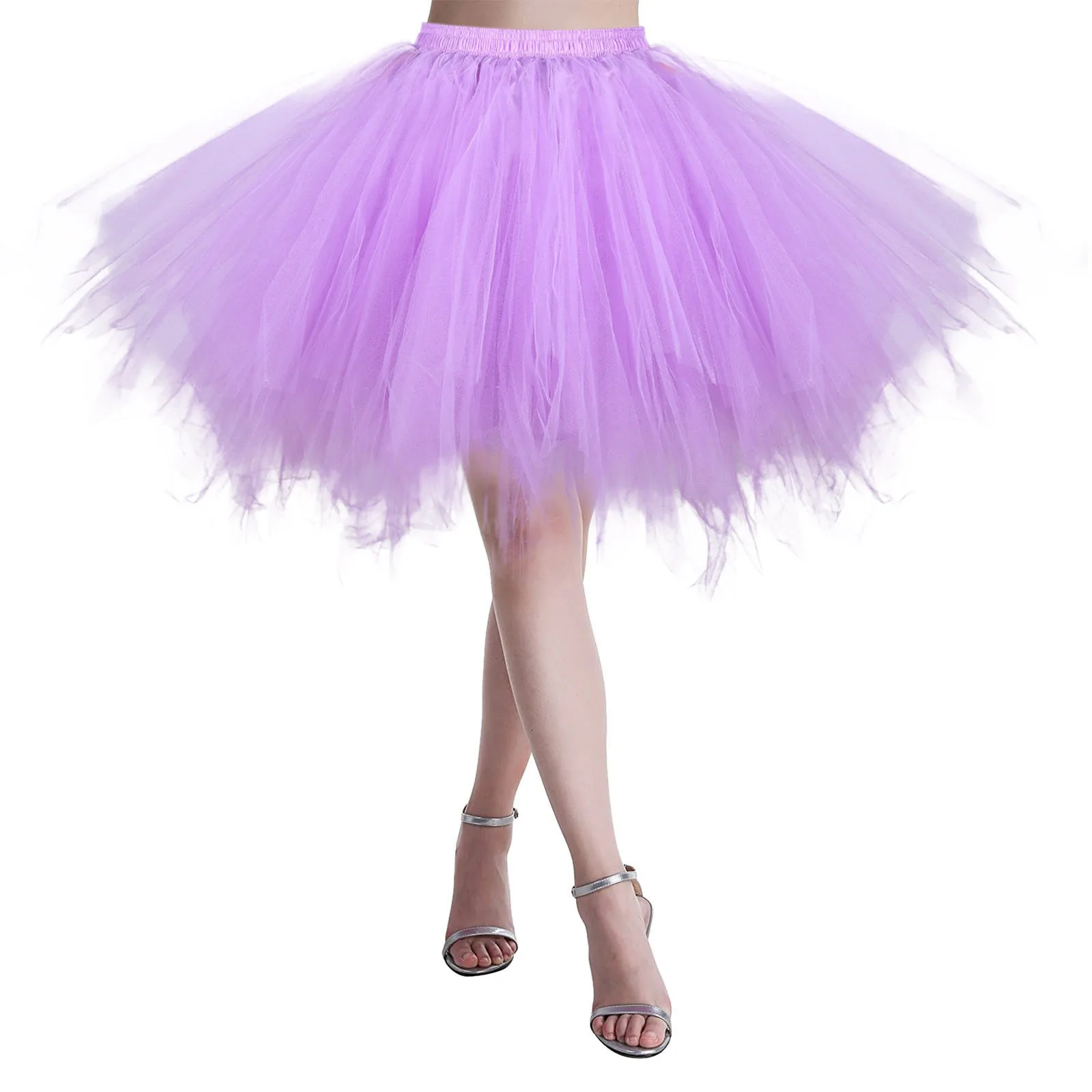 Princess Fairy Tulle Skirt Pleated Dance Tutu Skirts Womens Lolita Petticoat Jupe Tulle Ballet Party Puffy Skirts Adult Dance