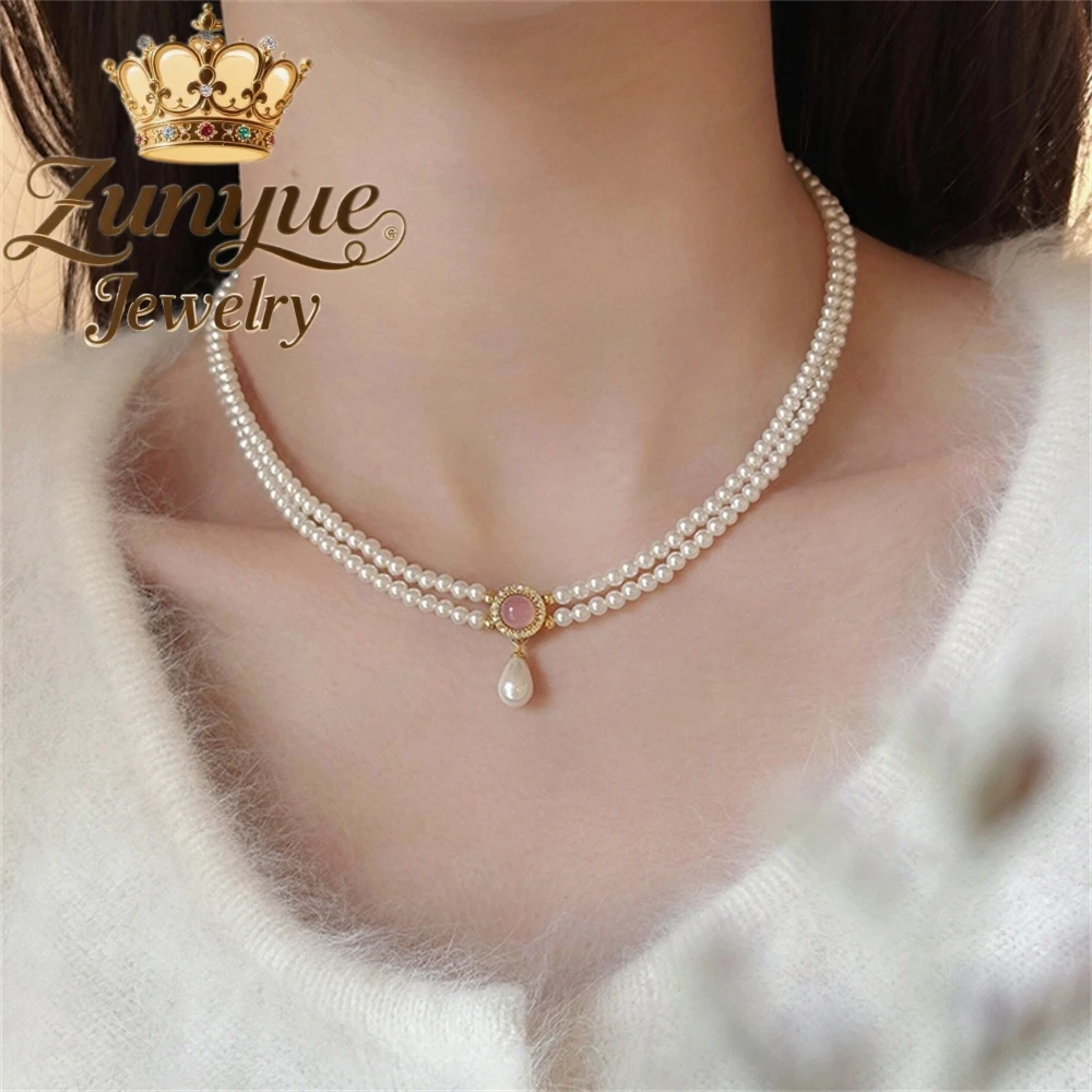 

Pearl Necklace Accessory For Women, Light Luxury, Niche Sweater Chain, High-End Feel, Summer Layered Neckchain Accessory Elegant