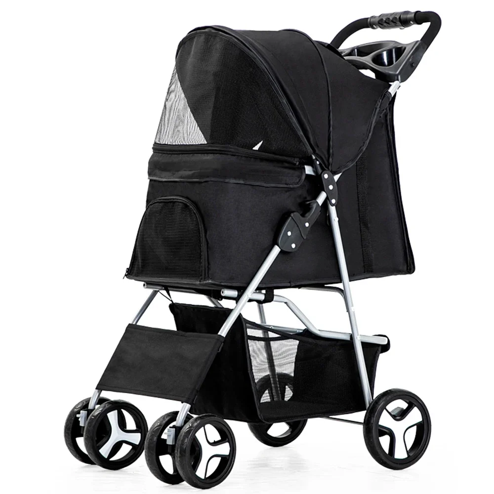 luxury folding pet stroller for dog /outdoor dog strollers pet trolley for sale