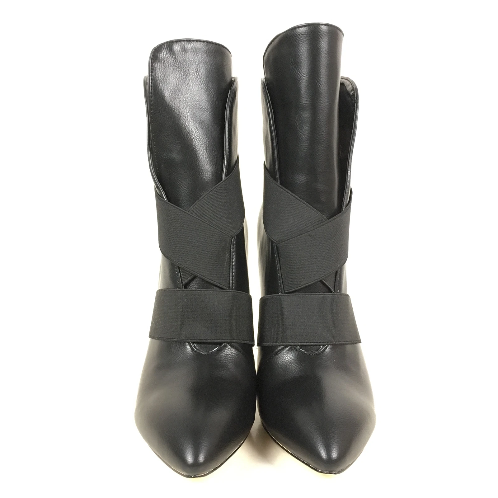 موضة المرأة حذاء من الجلد أشار تو أحذية عالية الكعب الفرقة المحيطي السيدات الخريف الشتاء فستان الخناجر الجوارب الأسود #4