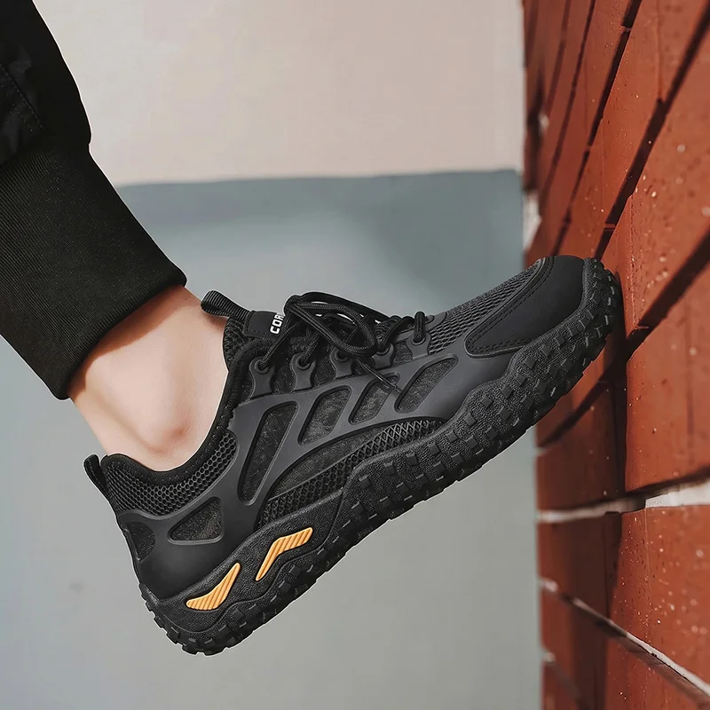 Male Daily Commute Footwear Simple Smooth Shape Light Soft Sole Non Slip Breathable Mesh Outdoor Walking Sneakers