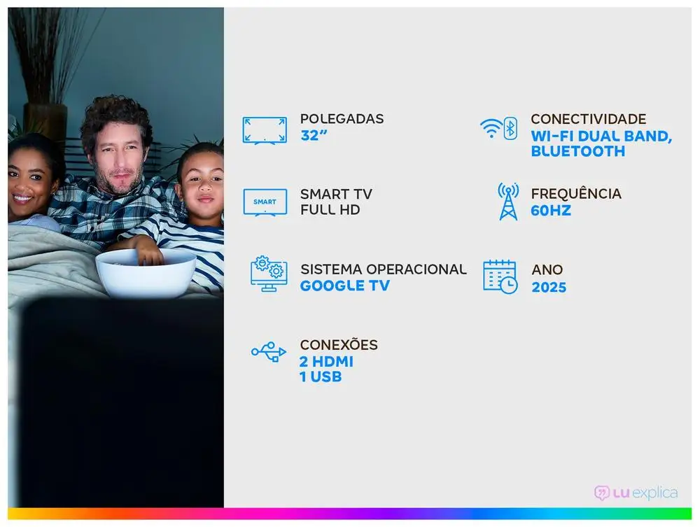 تلفزيون ذكي 32 بوصة TCL Full HD QLED 35S5K Google TV 2 HDMI