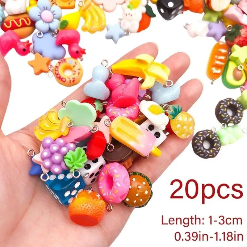 X4ya Set 20 pendenti in resina per bracciale e collana Creazione gioielli che producono accessori multicolori perline