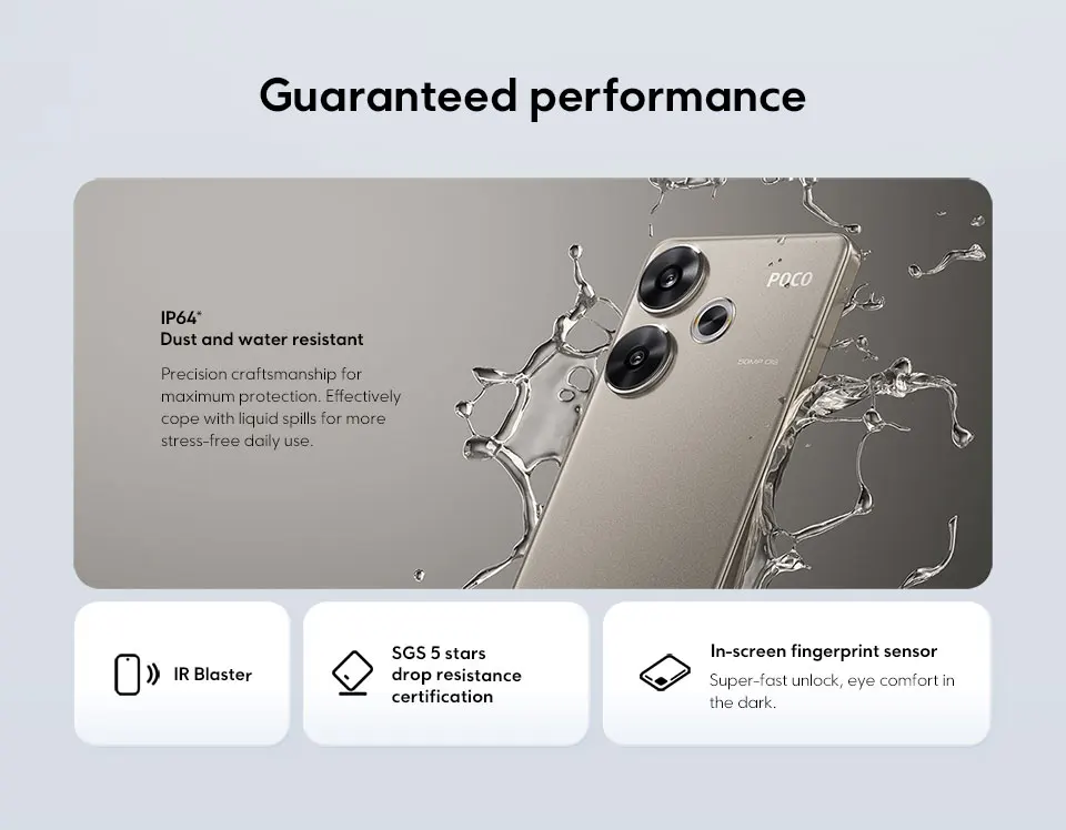 POCO F6 Smartphone Snapdragon®8s Gen 3 50MP Camera 6.67" 1.5K 120Hz DotDisplay 90W charging 5000mAh 5G NFC