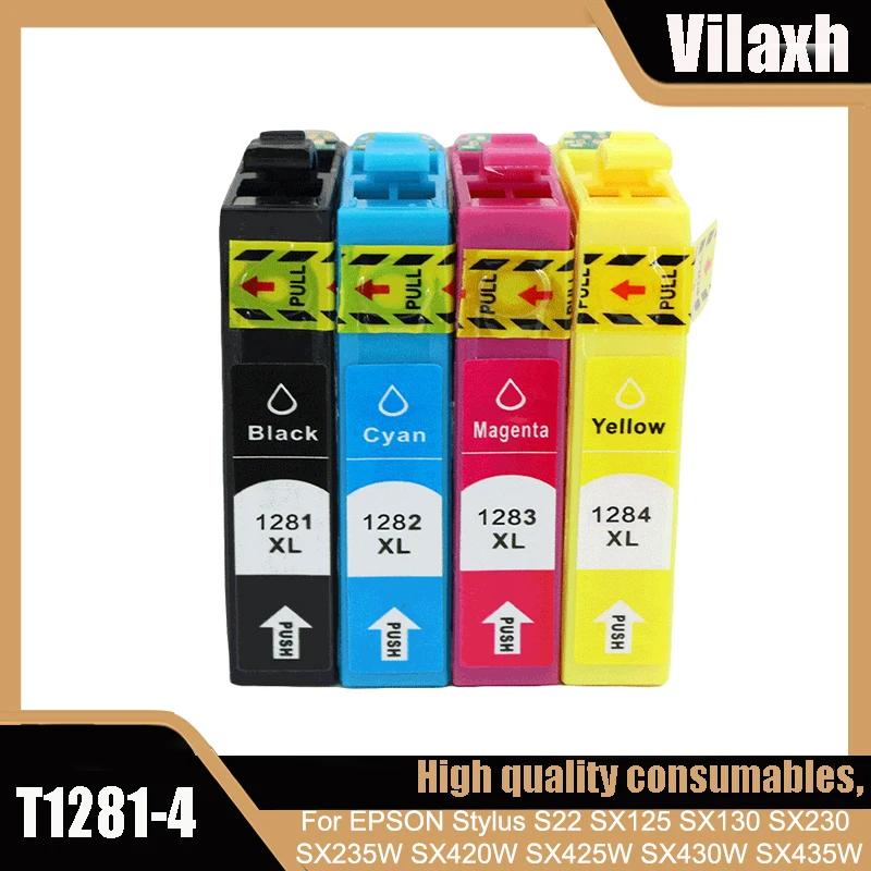 

Vilaxh For Epson T1281 Compatible ink Cartridge For EPSON Stylus S22 SX125 SX130 SX230 SX235W SX420W SX425W SX430W SX435W