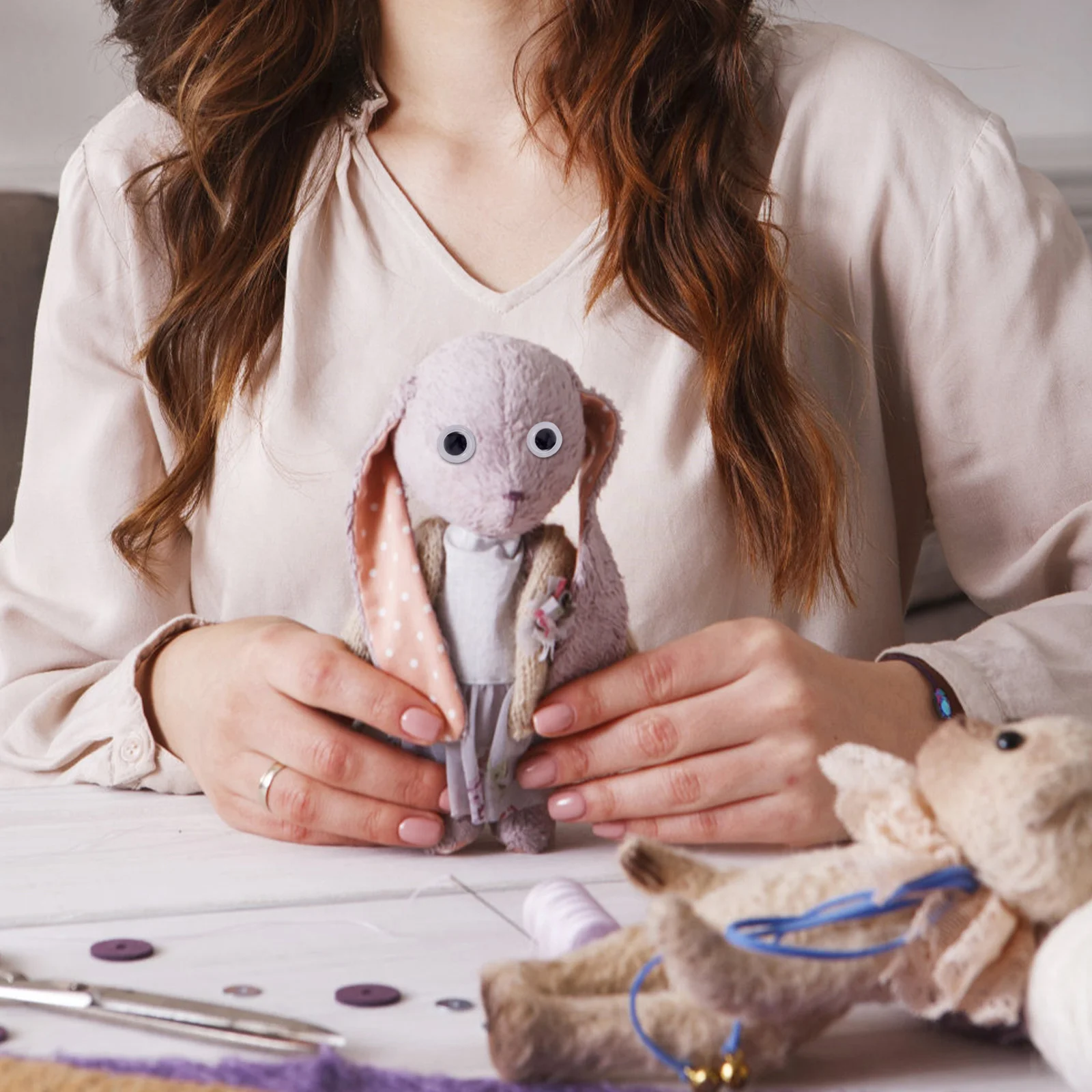 

5sheets Self-Adhesive Wiggle Eyes Plastic Eyeballs for Hand Craft Making Crochet Stuffed Animals Eye Stickers DIY Supplies