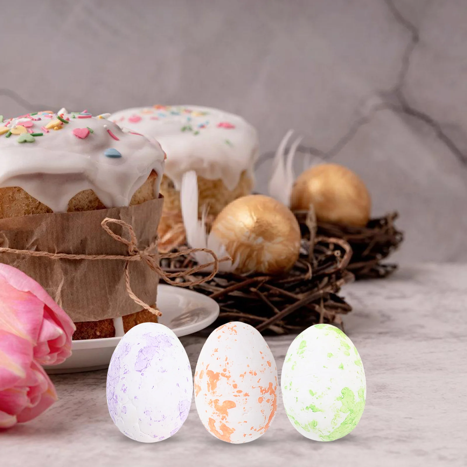 

50 Pcs Foam Easter Eggs White Mini Soft DIY Craft Decorations for Home Party Wedding Festive Scene Prop Egg Toy Lifelike