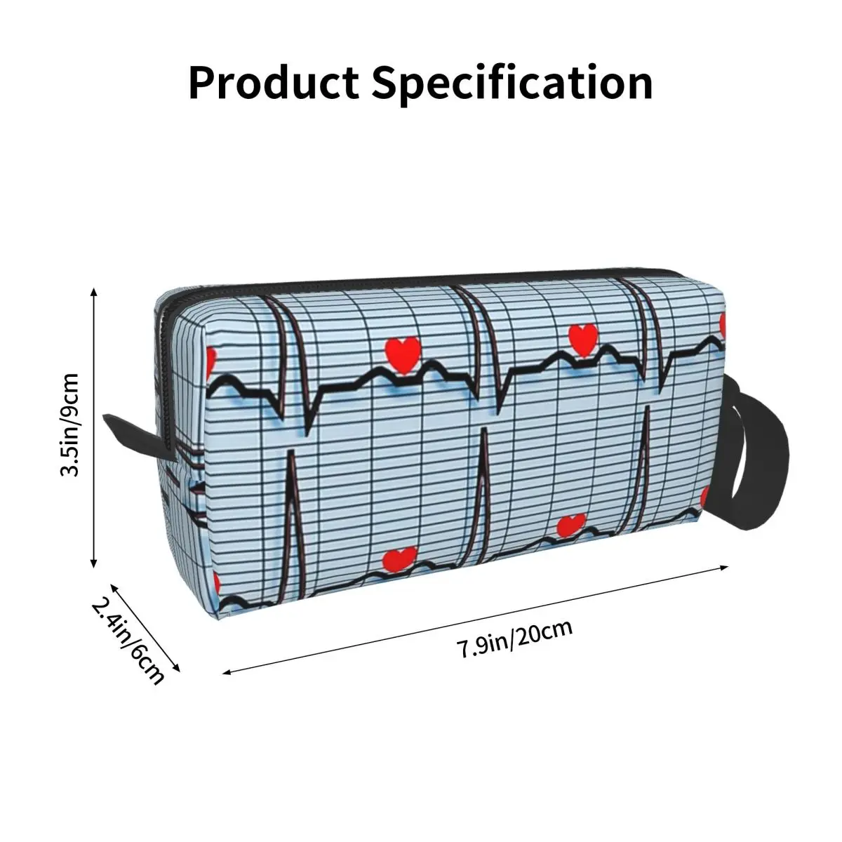EKG Cardiac Rhythm Strips Pencil Case for Boy Girl Pen Box Pencil Bag Stationery Supplies Women Organizer Pouch