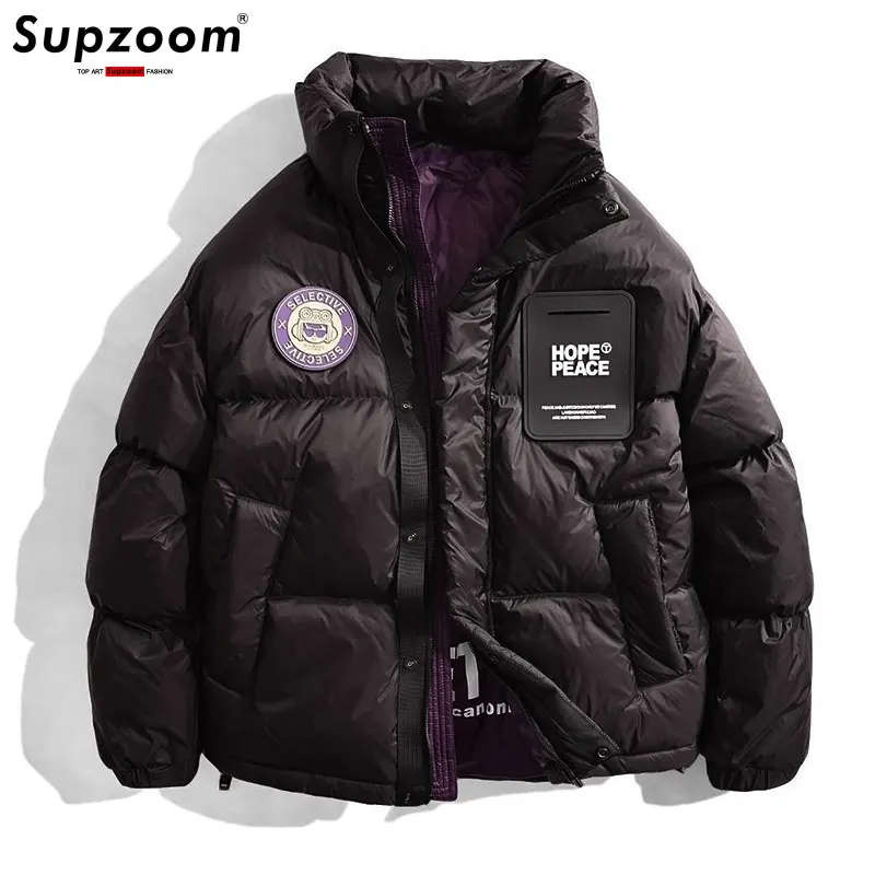 Supzoom 2023 New Arrival Casual Male Popular Winter Trendy Vertical Collar Thickened Warm Couple\'s Short Bread Down Jacket Men