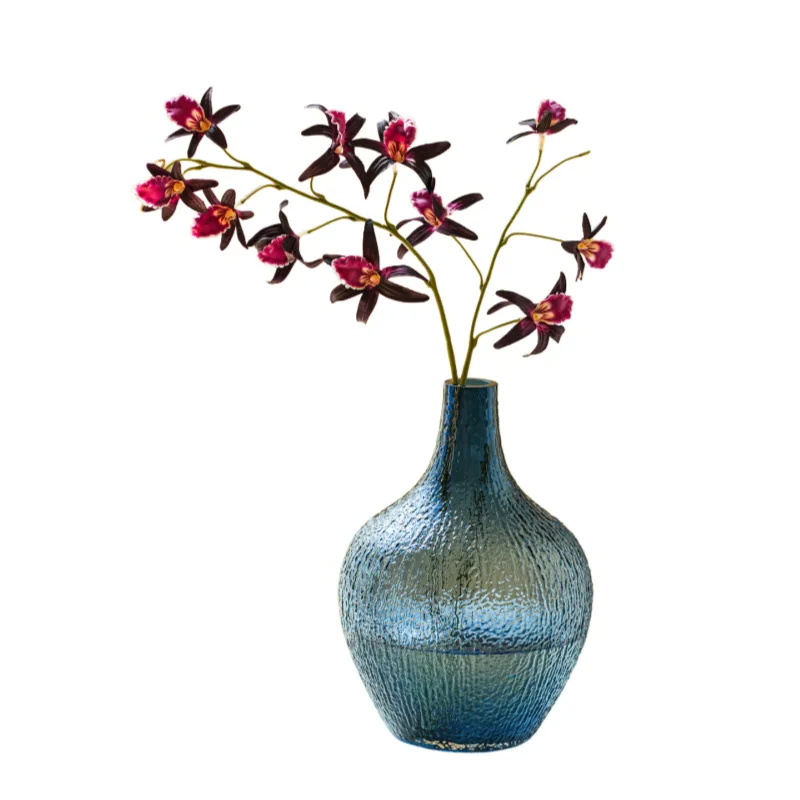 Big belly glass vase silver willow lily hydroponic horse drunk wood hanging bell flowers