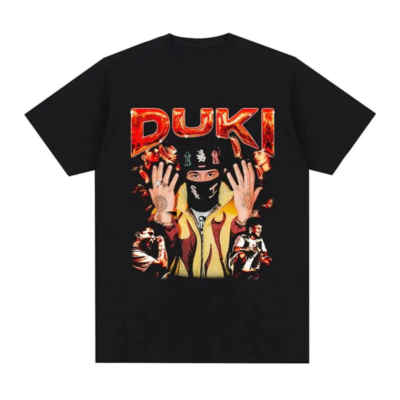 

Футболка с рисунком рэпера Duki, мужская и женская одежда, хлопковые повседневные летние футболки в стиле хип-хоп, винтажные футболки с короткими рукавами, уличная одежда