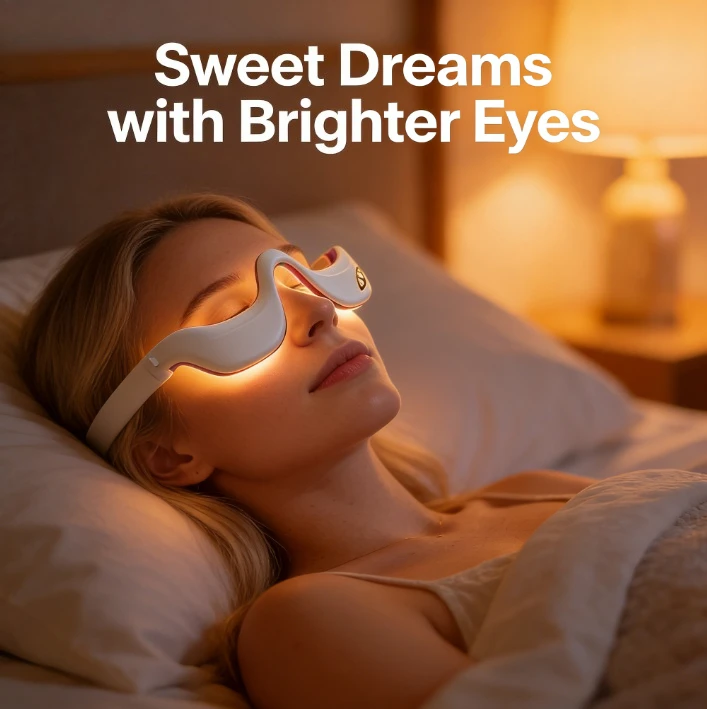 

Rechargeable 3D Eye Massager – Red Light Therapy for Dark Circles, Puffiness & Fine Lines, Anti-Aging Gift