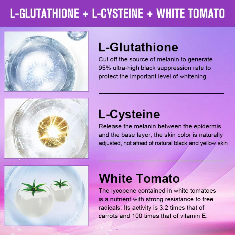 BEWORTHS White Tomato Glutathione Capsules for Skin Whitening Brightening Anti-oxidation Body Sculpting Clear Black Spots