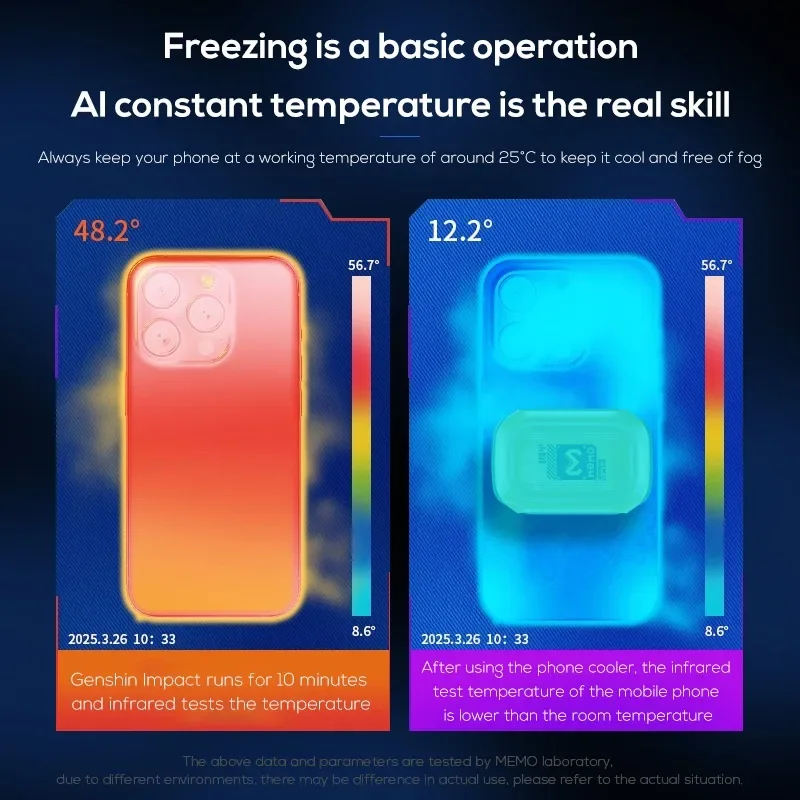 2025 MEMO CX12 Magnetic Phone Cooler with External Battery for PUBG