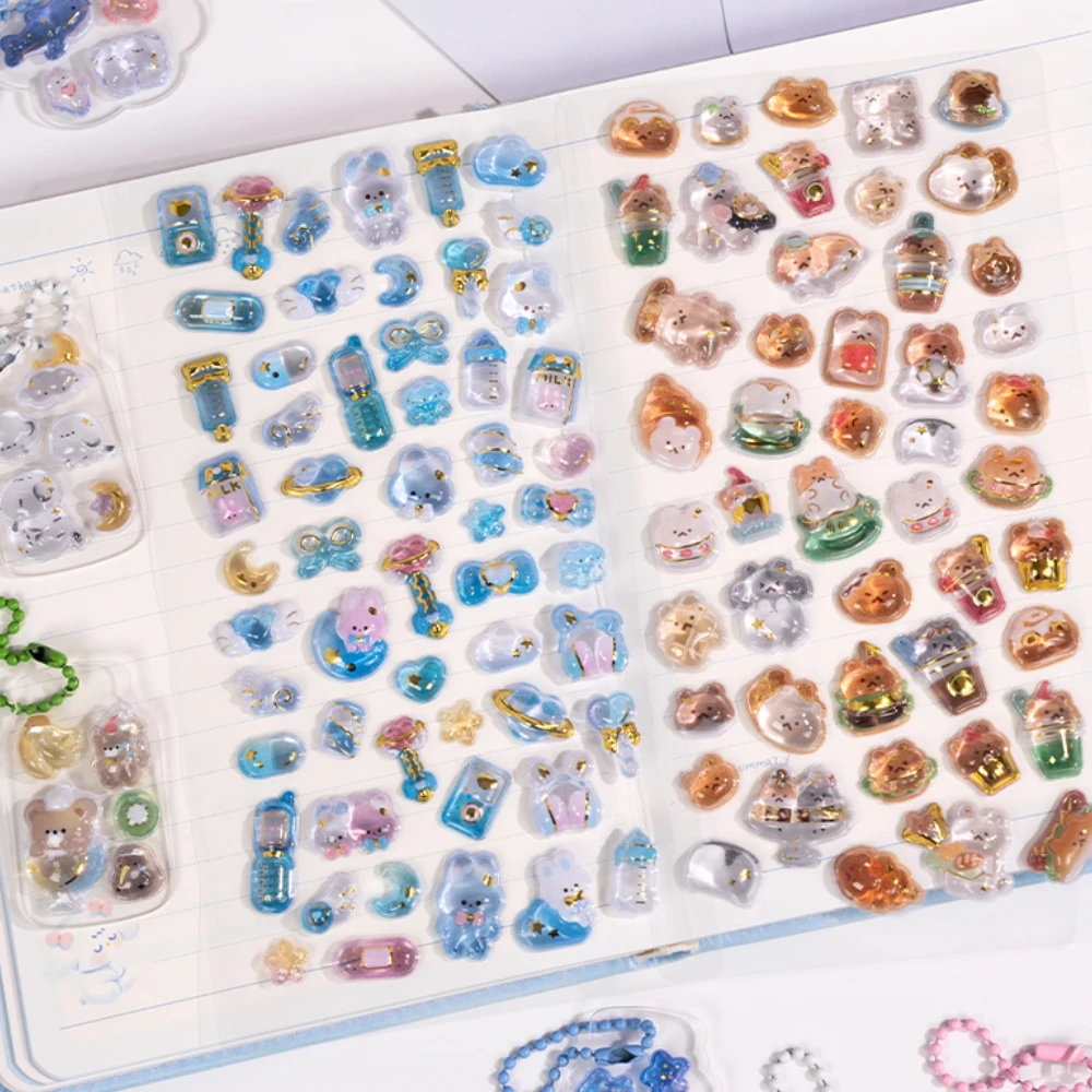 1 قطعة/4 قطعة الكرتون ثلاثية الأبعاد قطرة الإغاثة ملصقات أرنب صغير حيوانات البحر القطط سكرابوكينغ Diy بها بنفسك مجلة لطيف القرطاسية المدرسية ملصقات