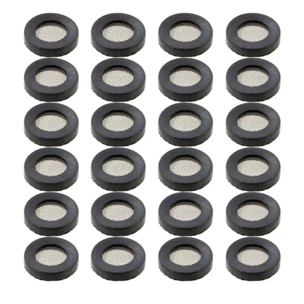 24 Unit Hose Washer Kit Featuring Rubber Sealing and Stainless Steel Support Frame for 3/4 Inch Garden Hose Applications