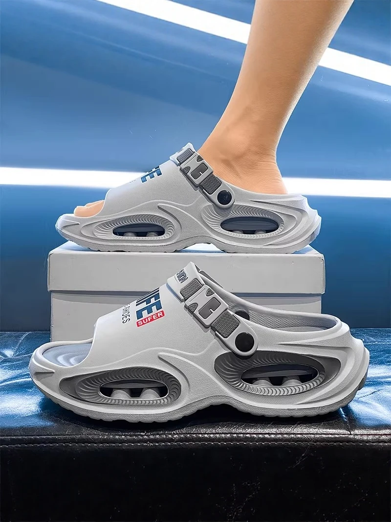 

Men's Beach Slippers 2026 New Large Size Anti-Slip Thick Bottom Casual Sandals Suitable for Driving Dual-Purpose Slip-On Shoes
