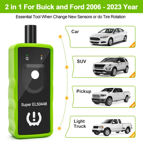 Imagen 2 del producto Herramienta de reaprendizaje TPMS para coche 2 en 1 Super EL50448 sistema de supervisión de presión de neumáticos automático herramienta de reinicio del Sensor para Ford Opel GMC Buick Chevy