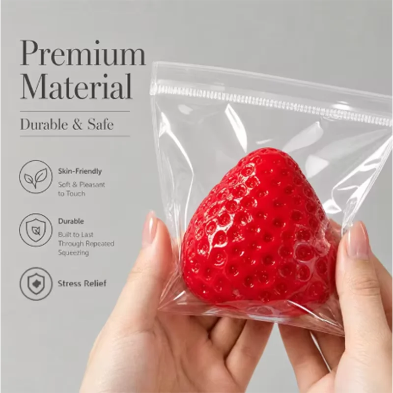 Strawberry Taba Squishy Fidget Toy Slow Rebound Stress Relief Squeeze Beauty Gift for People Office Party Favors Anxiety Relief