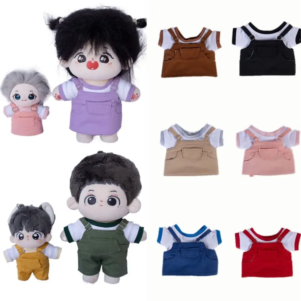 Fashion 10CM Doll Clothes Cute Cartoon Denim Skirt Set Suspender Skirt Suit for Idol Dolls Accessories Kids Toys