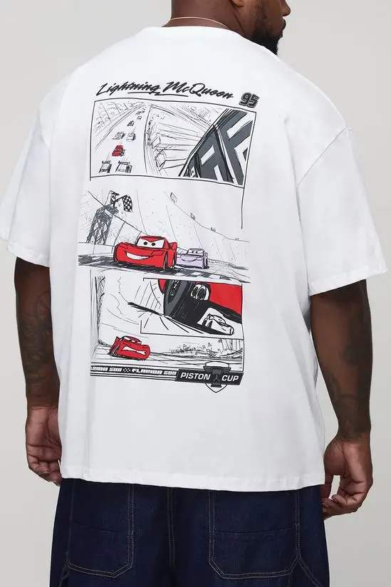 

Lightning McQueen Cartoon Graphic Printing Summer Autumn Winter Cotton Men's and Women's T-Shirts Short Sleeves Luxury Outdoor