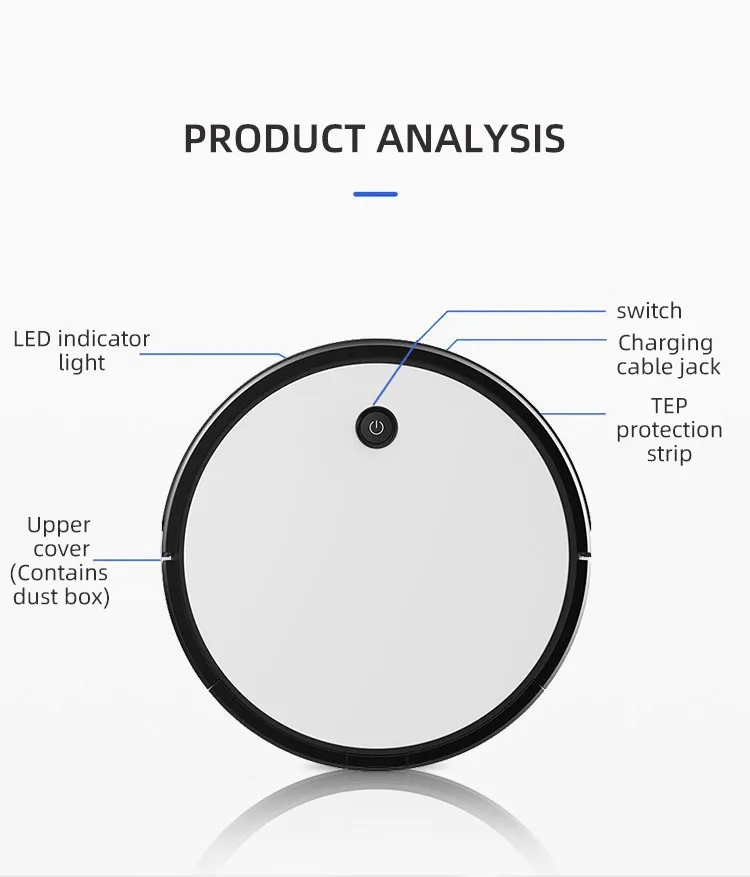Умный робот-пылесос для домашнего использования, Электрический автоматический пылесос, умный перезаряжаемый робот-пылесос для уборки дома
